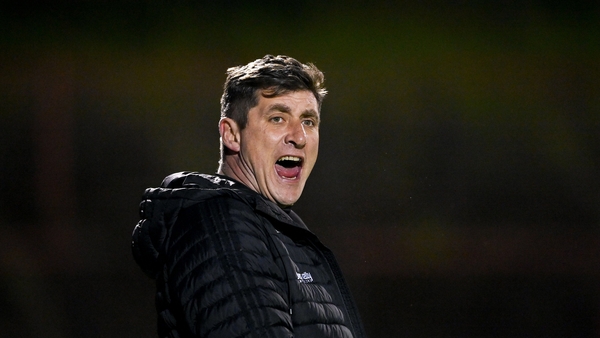 Declan Devine was animated during his first Bohs-Rovers derby in charge at Dalymount