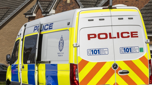 Scottish police officers at the home of former chief executive of the Scottish National Party Peter Murrell earlier this week