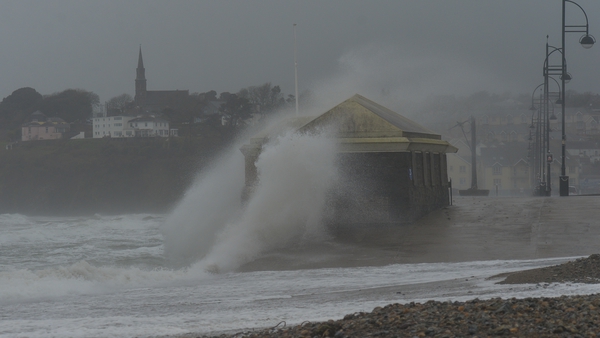 Met Éireann said winds will be stronger in coastal areas and over higher ground, with wave overtopping possible (file image)