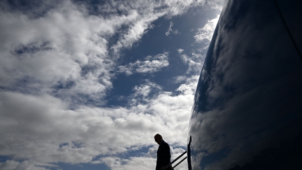 President Biden disembarks from Air Force One in Mayo