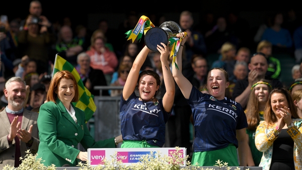 Clodagh Walsh and Sara Murphy lift the cup