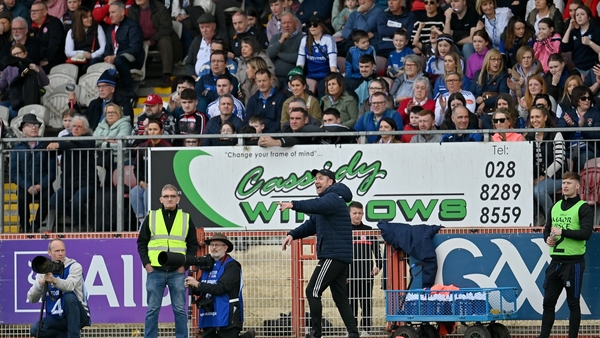 Vinny Corey watches on as his side advanced in Ulster