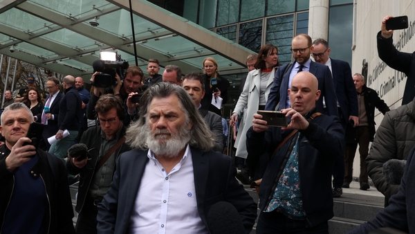 Gerard Hutch leaving the Criminal Courts of Justice in April 2023