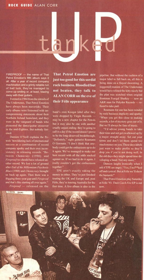 That Petrol Emotion in RTÉ Guide 30 July 1993, page 3