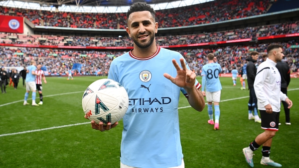 Riyad Mahrez became the first player to score a hat-trick in a FA Cup semi-final since Manchester United's Alex Dawson in 1958