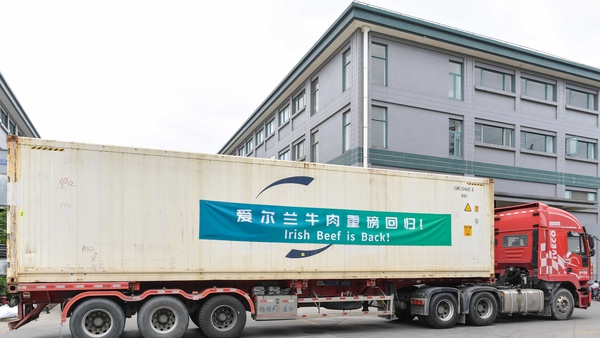 First container of Irish beef arrives in China after three-year hiatus