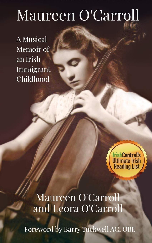 Cover of Maureen O'carroll's book showing a sepia photo of a young woman playing a cello