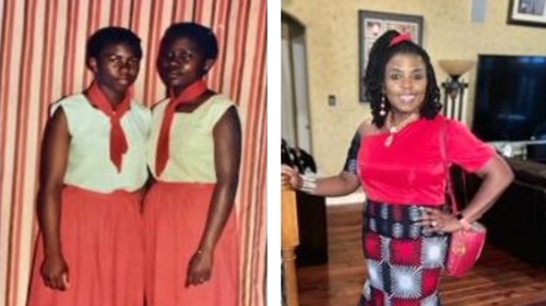 Benedicta Nagella Nwana Nukuna as a student (right, first photo) and Dr Claire Minang today (second photo)