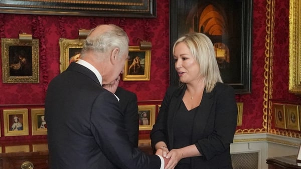 Sinn Féin's Michelle O'Neill meets King Charles III at Hillsborough Castle, Co Down in September 2022