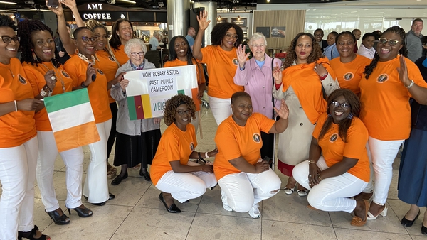 The 21 former students from Our Lady of Lourdes Secondary School for girls in Mankon touched down in Ireland this afternoon