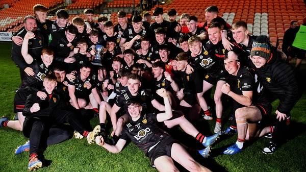 Down's players celebrate at the Athletic Grounds