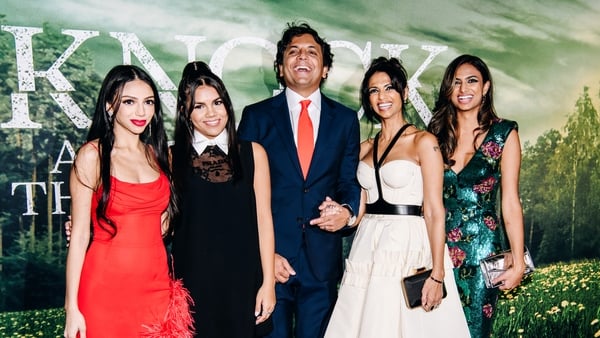 Saleka Shyamalan, Shivani Shyamalan, M. Night Shyamalan, Bhavna Vaswani and Ishana Shyamalan at the world premiere of Knock at the Cabin at the Lincoln Center on January 30, 2023 in New York City. (Photo by Nina Westervelt/Variety via Getty Images)