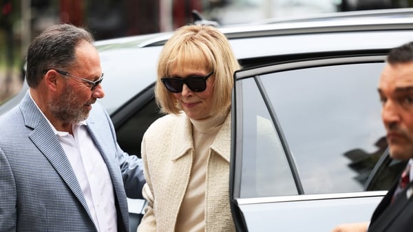 E Jean Carroll arriving for the third day of her civil trial against former US president Donald Trump