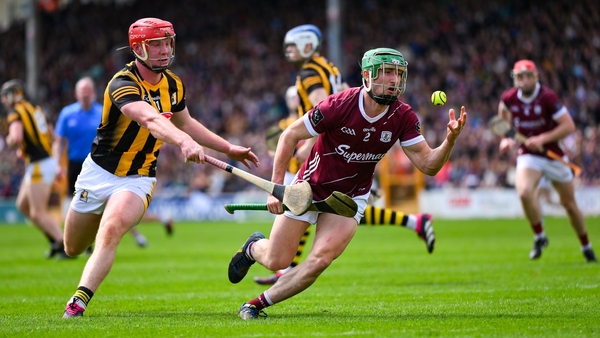 Jack Grealish of Galway is pursued by Adrian Mullen of Kilkenny