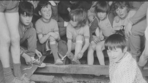 Children endure poor sporting facilities at the Phoenix Park in Dublin (1973)