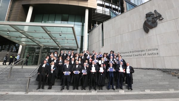 Protesting barristers say the Government has failed to reverse cuts imposed during the financial crisis (Photo: RollingNews.ie)