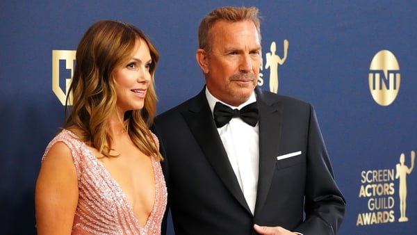 Christine Baumgartner and Kevin Costner, pictured at the Screen Actors Guild Awards in Santa Monica, California in February of this year