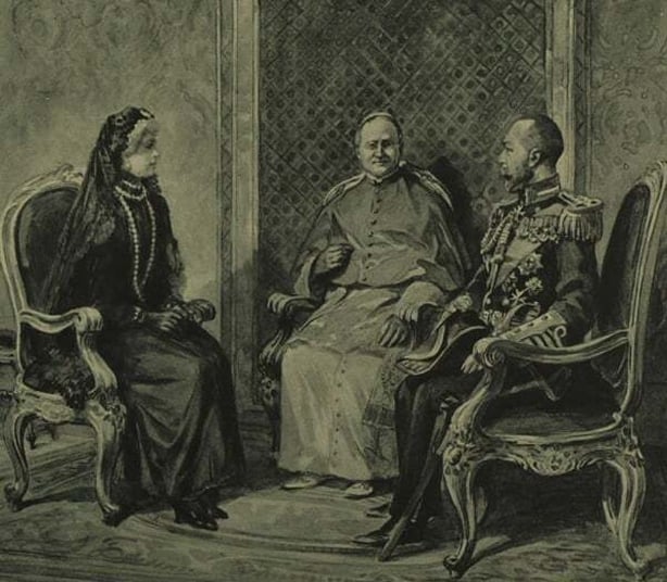 Century Ireland 256 - Artist drawing of the Royal visit to the Pope Photo: Illustrated London News, 19 May 1923