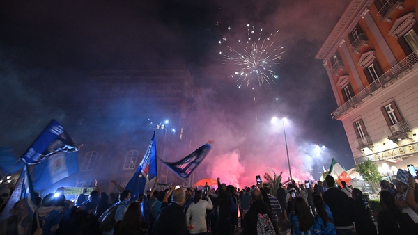 Napoli supporters celebrate their Serie A win