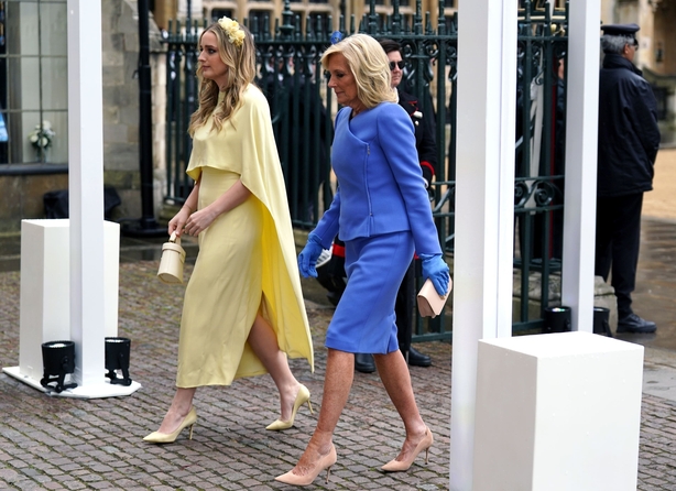 First Lady of the United States, Dr Jill Biden and her granddaughter Finnegan Biden (left) 
