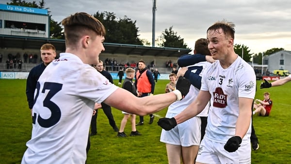 Tomás Von Engelbrechten and Eoin Cully celebrate at the full-time whistle