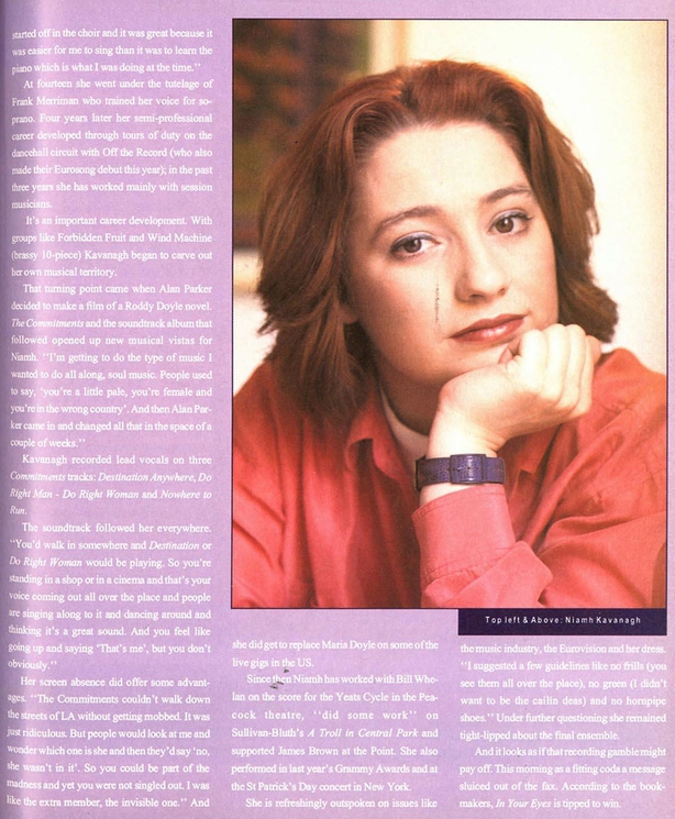 Niamh Kavanagh, RTÉ Guide (1993)