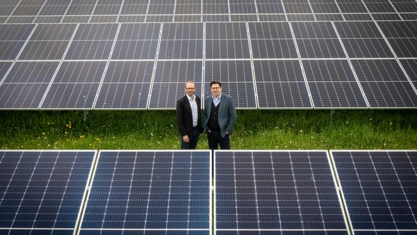 Griffin Group Director, Liam-Anthony Griffin, and CEO of the Griffin Group, Michael Griffin, at Monart Solar Farm