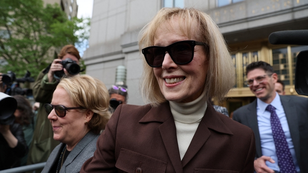 E Jean Carroll pictured after her court win earlier this year