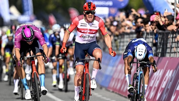 Mads Pedersen takes Stage Six of the Giro at Napoli
