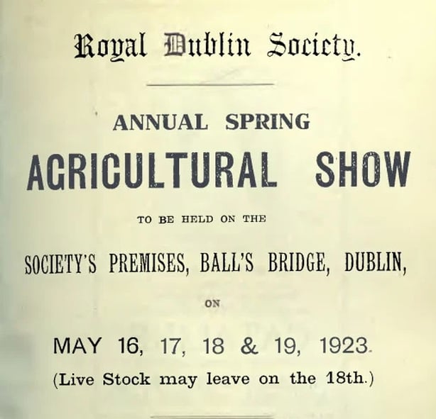Century Ireland 257 - Spring Show programme 1923 Photo: RDS Library & Archives Digital Archive