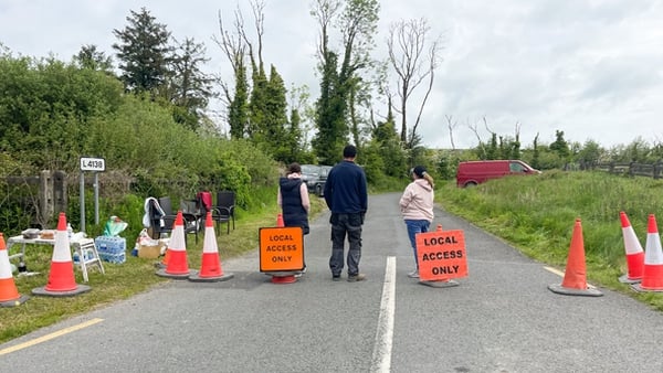 Locals have been blocking road access in Inch, Co Clare