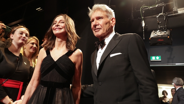 Harrison Ford and his wife and fellow actor Calista Flockhart at the Cannes Film Festival on Thursday night