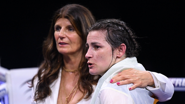 Katie Taylor, and her mum Bridget Taylor, after her defeat to Chantelle Cameron