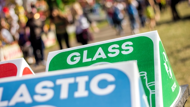 Recycling Bins At Public Festival Event