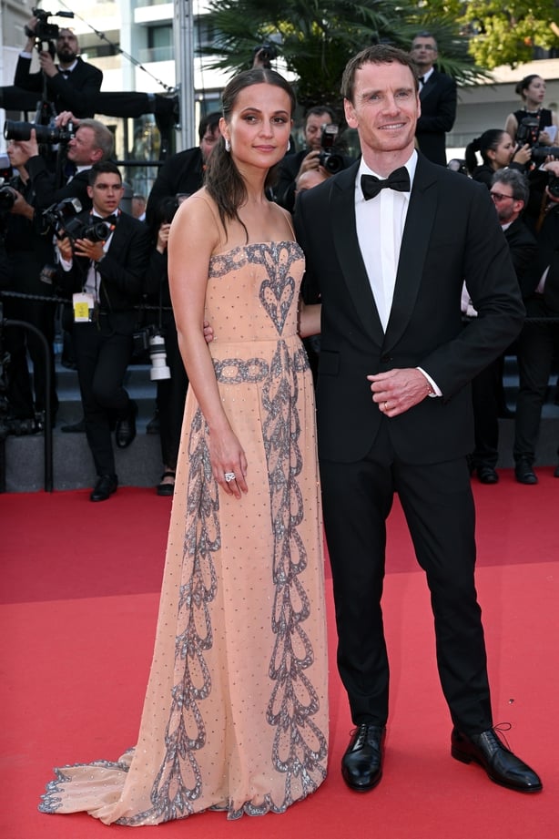 Jude Law and Alicia Vikander donned matching outfits at Cannes