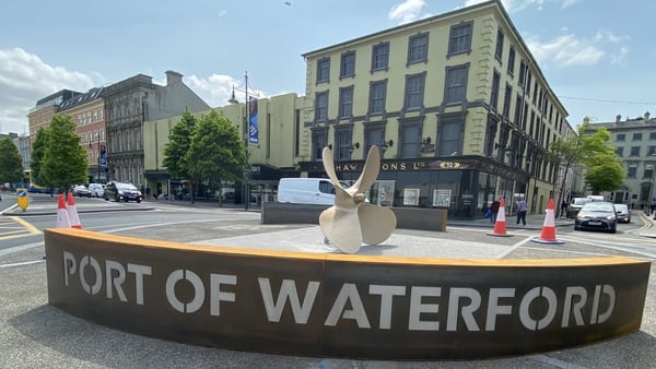 The propeller located at the roundabout on Merchant's Quay in Waterford