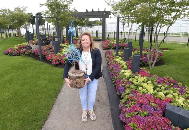 Eileen Galvin from Lower Dripsey, Co. Cork has been named as the winner of the Currys Garden Sculpture Competition, and will see her winning sculpture 'Confucius' displayed at the Sculpture in the Park garden at Bord Bia Bloom. The competition was open to all budding sculptors that were post leaving cert studying or practicing in either creative or practical courses or apprenticeships in Ireland. The brief was that the sculpture had to have been made primarily from WEEE materials and be safe and suitable for outdoor display and public interaction. Eileen's winning garden sculpture will be displayed at Bord Bia Bloom from 1st – 5th June 2023 alongside some of Irelands top sculptors. Photograph: Sasko Lazarov / Photocall Ireland