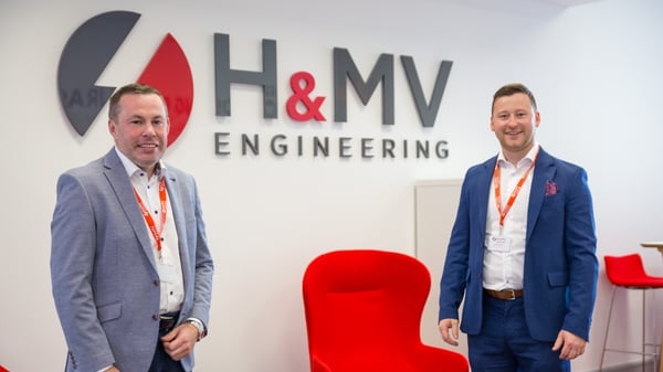 PJ Flanagan, CEO of H&MV Engineering and David Maher, Managing Director of H&MV Engineering at its new Limerick offices