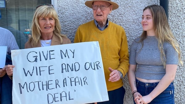 Families with loved ones in the nursing home are protesting today