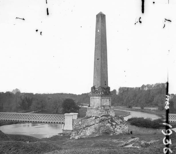 Boyne Obelisk prior to its destruction Photo: National Library of Ireland, STP_1936