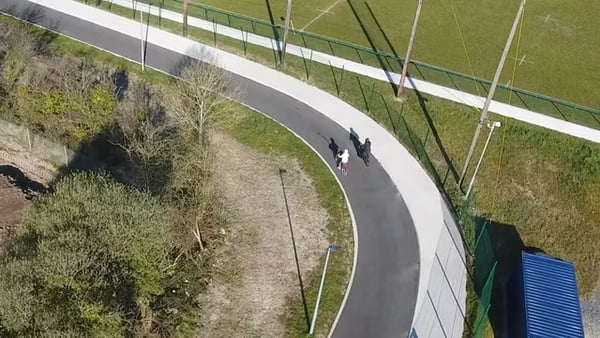 An aerial view of part of the Castletroy urban greenway in Limerick