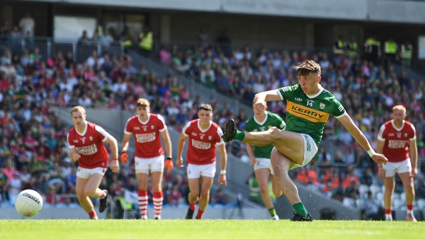 David Clifford scores a penalty for Kerry