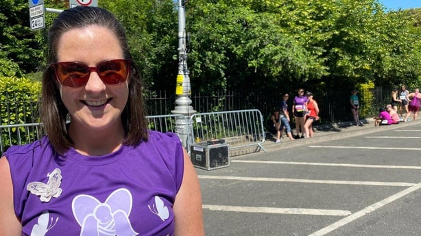 Aileen Byrne ran today's marathon in memory of her baby daughter