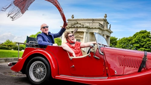 Gráinne Hunt and Jim Murphy of Irish folk music act Hibsen pictured at the Casino of Marino in a vintage Morgan Plus 4. Picture credits: Pic: Marc O'Sullivan