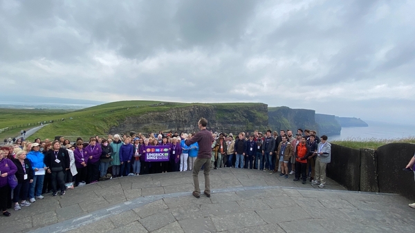A choir from Ireland and across the world sang at the Cliffs of Moher today