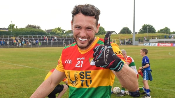 Carlow's Eric Molloy celebrates victory over New York