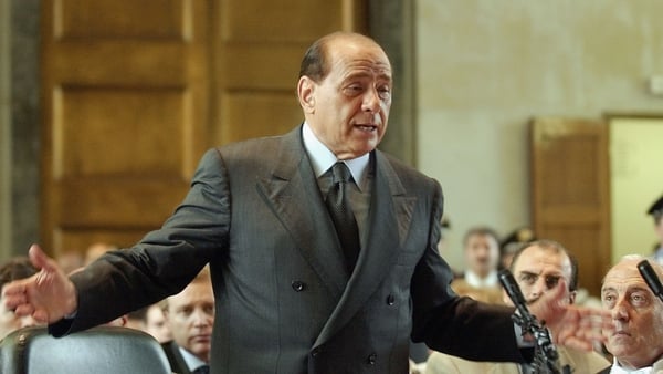 Silvio Berlusconi addresses court in 2003 on corruption charges linked to his media company