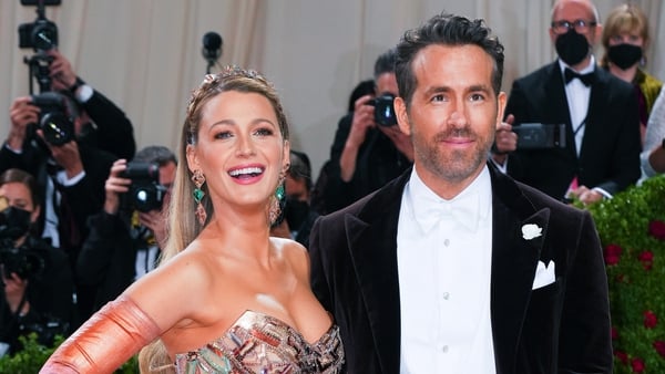 Blake Lively and Ryan Reynolds photographed at the 2022 Met Gala