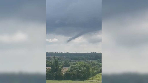 Riona Lynch, a resident of Ashbourne, recorded a video of the weather event - which looks like a mini-twister that does not touch the ground - from her home