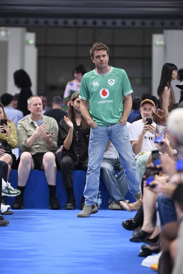 Designer JW Anderson turns heads in Ireland jersey at Milan